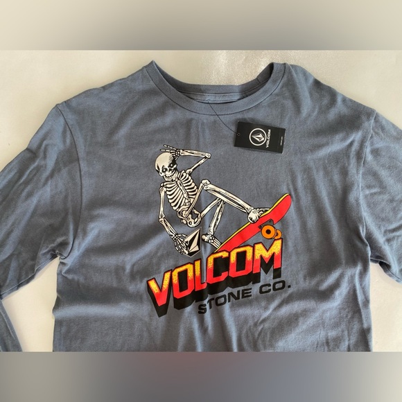 NEW Size Large L VOLCOM Bone Slide Boys Long Sleeve Tee Volcom Long Sleeve - Picture 3 of 8